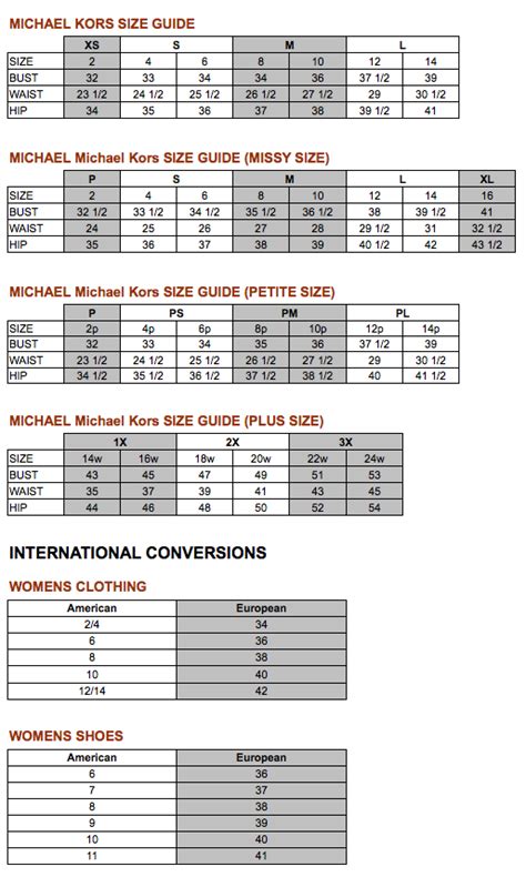 michael michael kors shoe size chart|Michael Kors sneakers size chart.